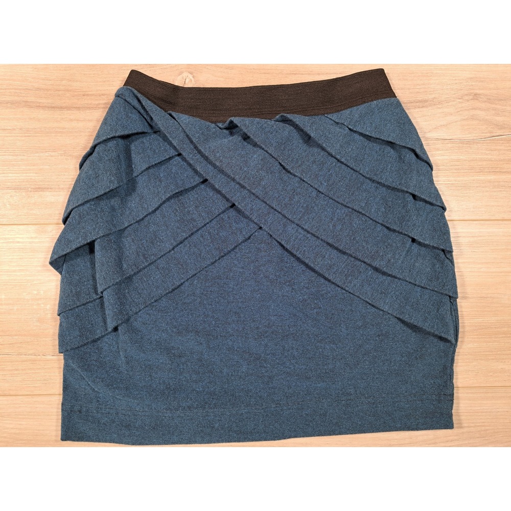 Silence + Noise Blue Cotton‎ Tiered Petal Mini Skirt Small Urban Outfitters Y2K